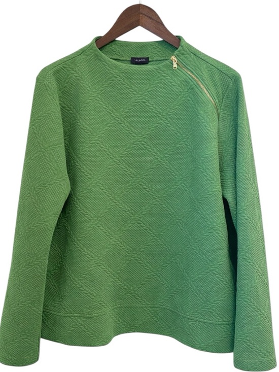Talbots Sweaters - Talbots Cable Knit Funnel Neck Zip Pullover in a fern green color Size XL
